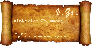 Vinkovics Zsigmond névjegykártya