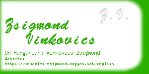 zsigmond vinkovics business card